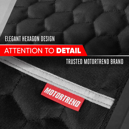 Motor Trend Dog Car Seat Cover für den Rücksitz - Wasserdichte, rutschfeste kratzfeste Rücksitz-Haustierbezug für Hunde - Universal Fit Dog Zubehör für Autos, LKW, SUV & Vans - Schwarz