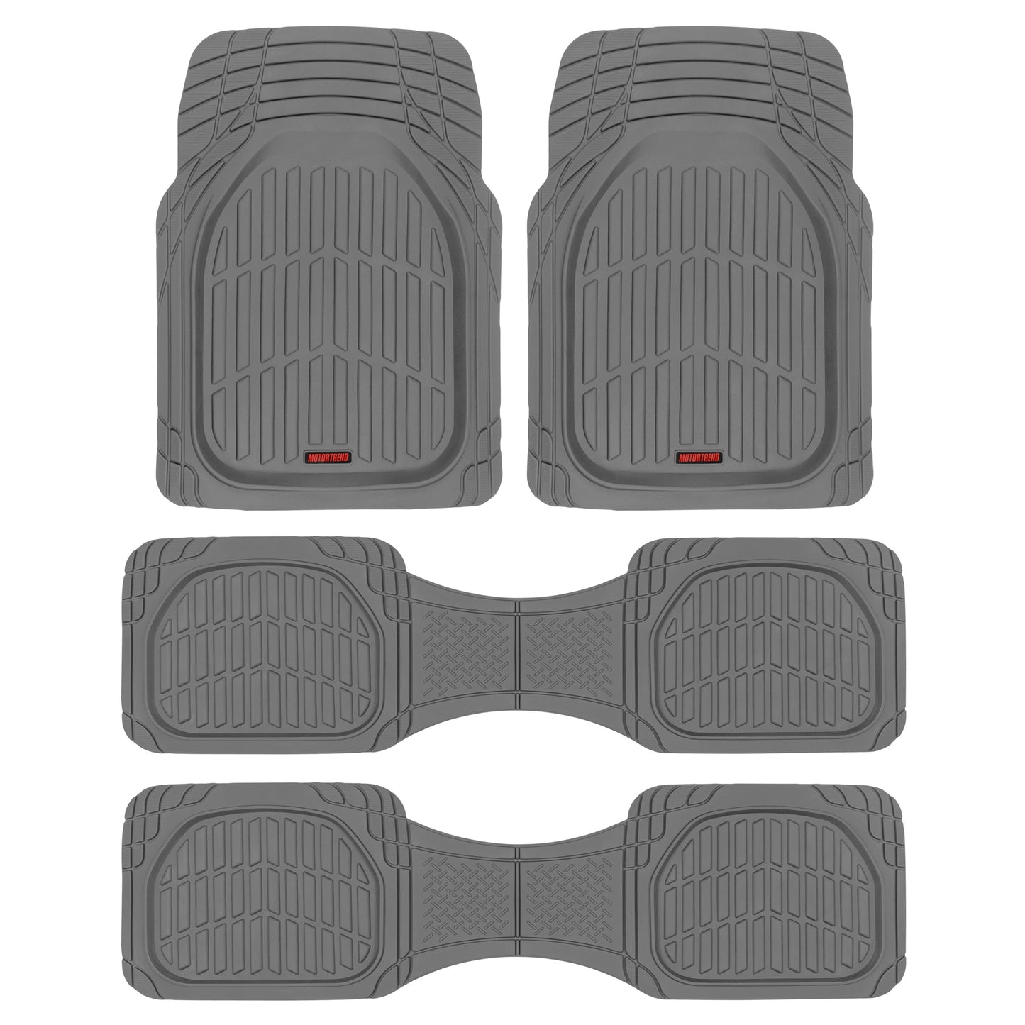 MotorTrend 4-Piece 3-Rows FlexTough Deep Dish Vorderbodenmatten, Mittelbodenmatten und Hinterbodenmatte
