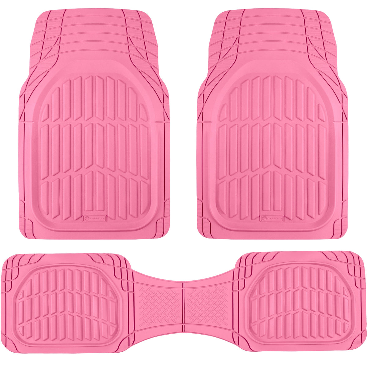 Carbella 3-Stück FlexTough Deep Dish Gummi Vorderbodenmatten und Hinterbodenmatten - Heavy Duty, All Weather, Trimmen Sie, um zu passen