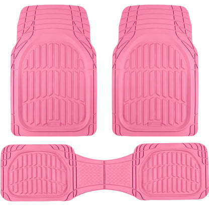 Carbella 3-Stück FlexTough Deep Dish Gummi Vorderbodenmatten und Hinterbodenmatten - Heavy Duty, All Weather, Trimmen Sie, um zu passen