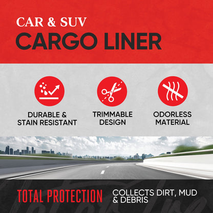 Motor Trend Heavy Duty Utility Cargo Liner Bodenmatten für Auto-Truck-SUV, Universal Trimmable to Fit, Faltbar, Cargo & Trunk All Weather Protection (Mehrere Farben)