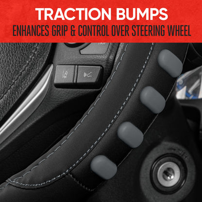 MotorTrend FlexGrip Lenkradabdeckung mit erhöhten Bump Grips (Fits 14.5' - 15.5')