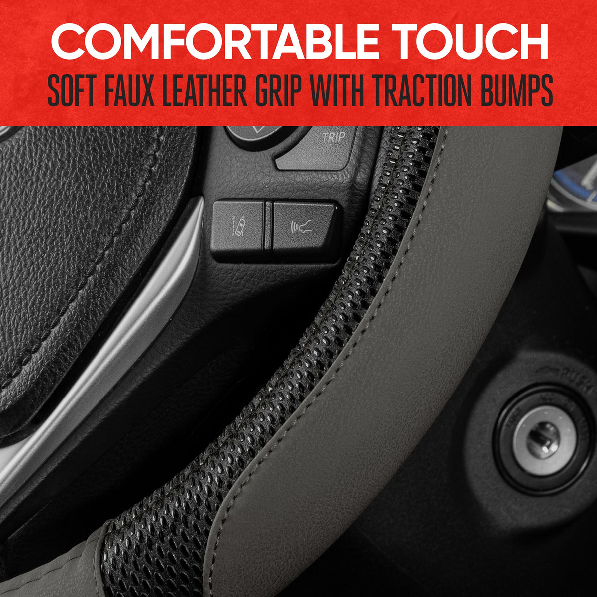 MotorTrend GripTech verbesserte Traktion Lenkrad Abdeckung (Fits 14.5' - 15.5')