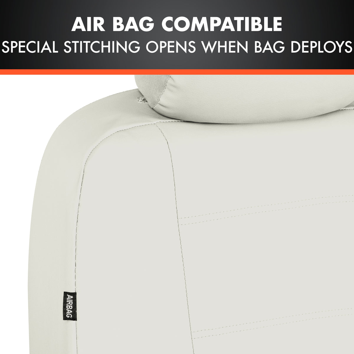 BDK 9-Piece White Leather Car Seat Cover Full Set, Vordersitz- und Hintersitzbank-Abdeckung, Universal Fit Car Seat Covers für PKW SUVs Vans, Komplette Vollabdeckung Schutz für Fahrzeuge