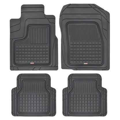 MotorTrend 4-Piece FlexTough Performance Plus Deep Dish Square Nuten Vorderbodenmatten und Hinterbodenmatten - Heavy Duty, All Weather, Trimmen, um zu passen