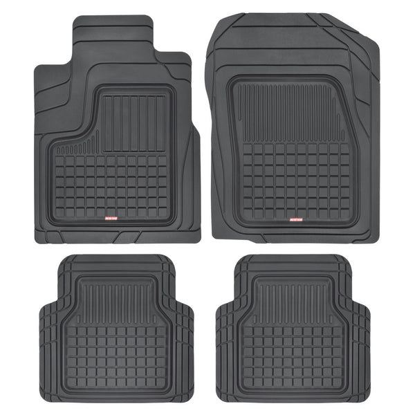 MotorTrend 4-Piece FlexTough Performance Plus Deep Dish Square Nuten Vorderbodenmatten und Hinterbodenmatten - Heavy Duty, All Weather, Trimmen, um zu passen