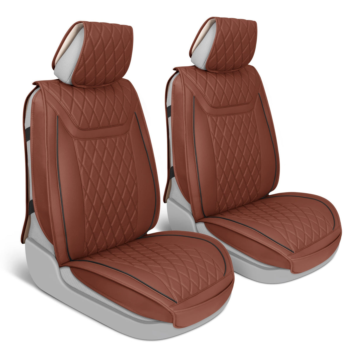 MotorBox 11-Piece Ranch Edition Premium Faux Leather Diamond Stitched Cushion Vordersitz- und Rücksitzabdeckungen