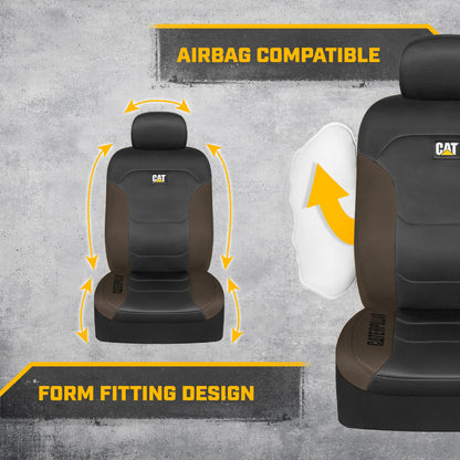 Cat® FlexFitTM Black Beige Sitzbezüge für Autos, LKW und SUV - Set von (2) Front Car Seat Cover Front Seat Protectors - Airbag-kompatible Sitzbezüge für SUV Interior Covers & Seat Cover Zubehör