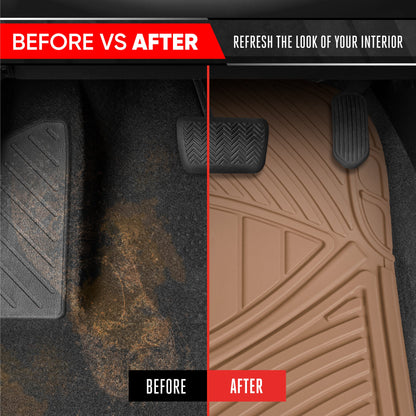 MotorTrend 4-Piece 3-Rows Extra-High Ridgeline Vorderbodenmatten, Mittelbodenmatte und Hinterbodenmatte