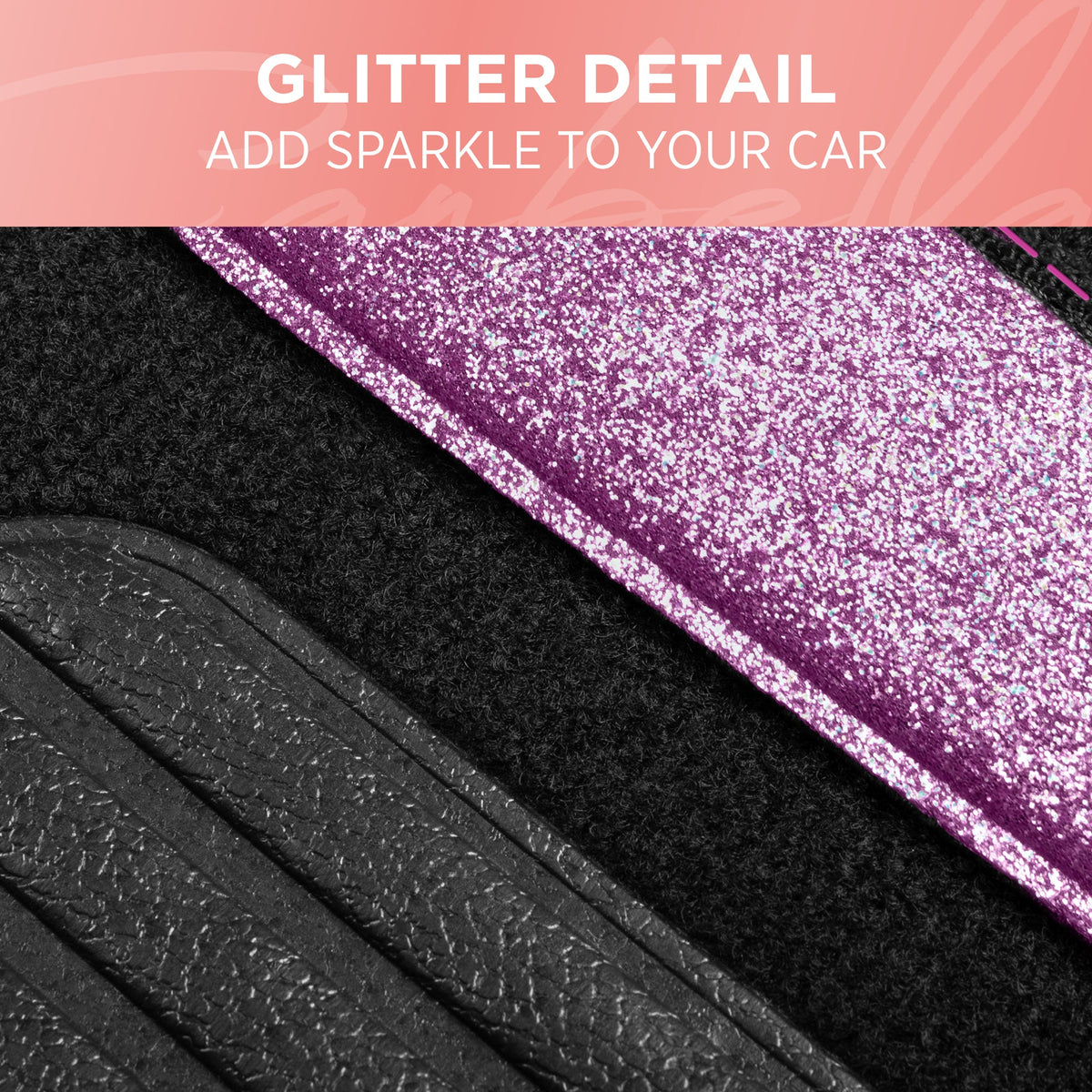 Carbella 4-Piece Sparkle Glitter Vorderbodenmatten und Hinterbodenmatten