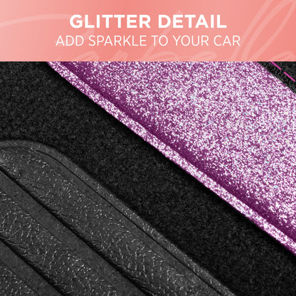 Carbella 4-Piece Sparkle Glitter Vorderbodenmatten und Hinterbodenmatten