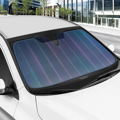 BDK Iridescent Mermaid, Hologrammfolie, Chameleon Front Windschutzscheibe Sonnenschutz, Doppelblasen-Akkordeon Falt Auto Sonnenschutz für Auto LKW SUV 58 x 27 Zoll