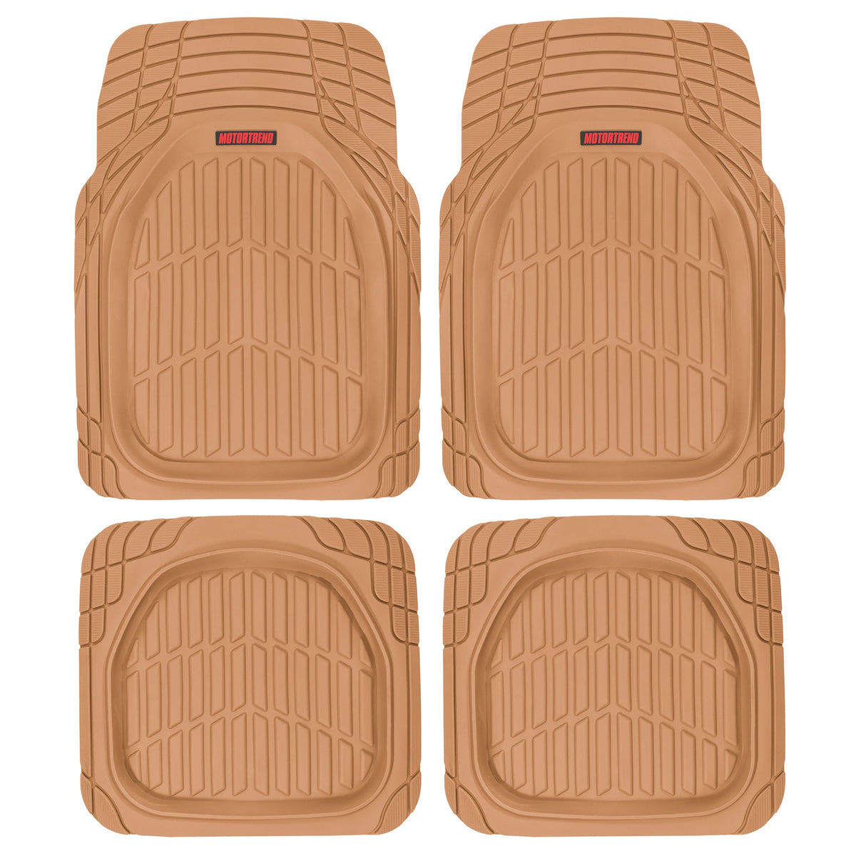 MotorTrend 4-Piece FlexTough Schildkröten Vorderbodenmatten und Hinterbodenmatten