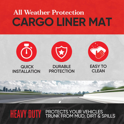 MotorTrend Utility Trunk / Cargo Liner Mat - Heavy Duty, All Weather, Trim to Fit