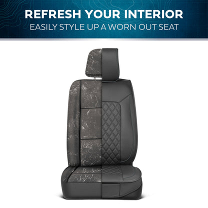 MotorBox 2-Pack Prestige Edition Premium Faux Leather Diamond Stitched Cushion Vordersitzbezüge