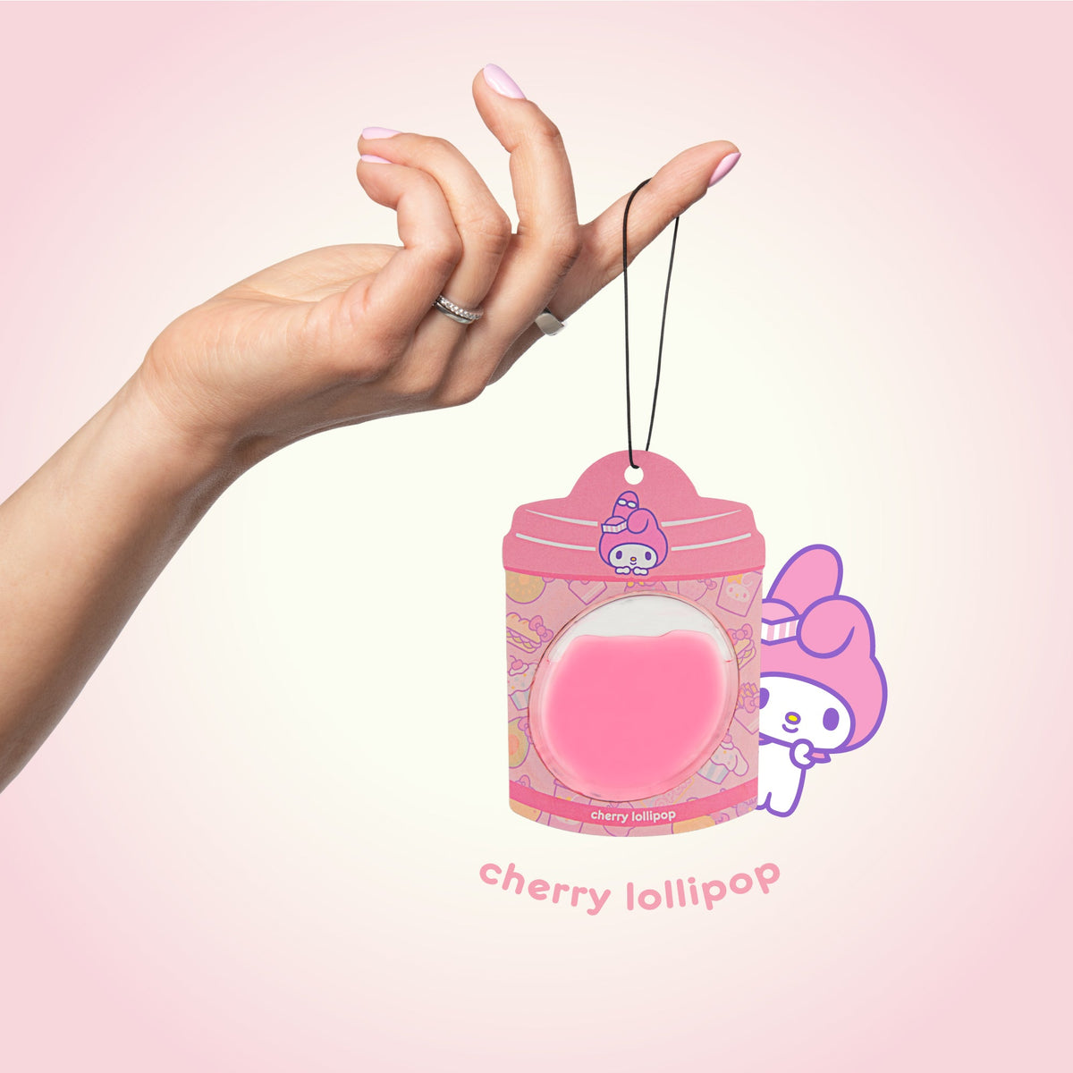 Hello Kitty und Freunde Car Air Freshener (My Melody - Cherry Lollipop) Hanging Gel Area Deodorizer, lang anhaltende Autodüfte Air Freshener, niedliches Automotive Sanrio Zubehör Dekor, 2-Pack