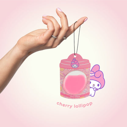 Hello Kitty und Freunde Car Air Freshener (My Melody - Cherry Lollipop) Hanging Gel Area Deodorizer, lang anhaltende Autodüfte Air Freshener, niedliches Automotive Sanrio Zubehör Dekor, 2-Pack