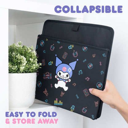 Sanrio Kuromi Car Trunk Organizer und Lagerbehälter - Zusammenklappbare einfache Kompartiment bequeme schwere Aufgabe, Fold Up für einfache Aufbewahrungsbox, Autositz Ladung für Lebensmittel Werkzeuge - 12,5L x 12,5W x 9H