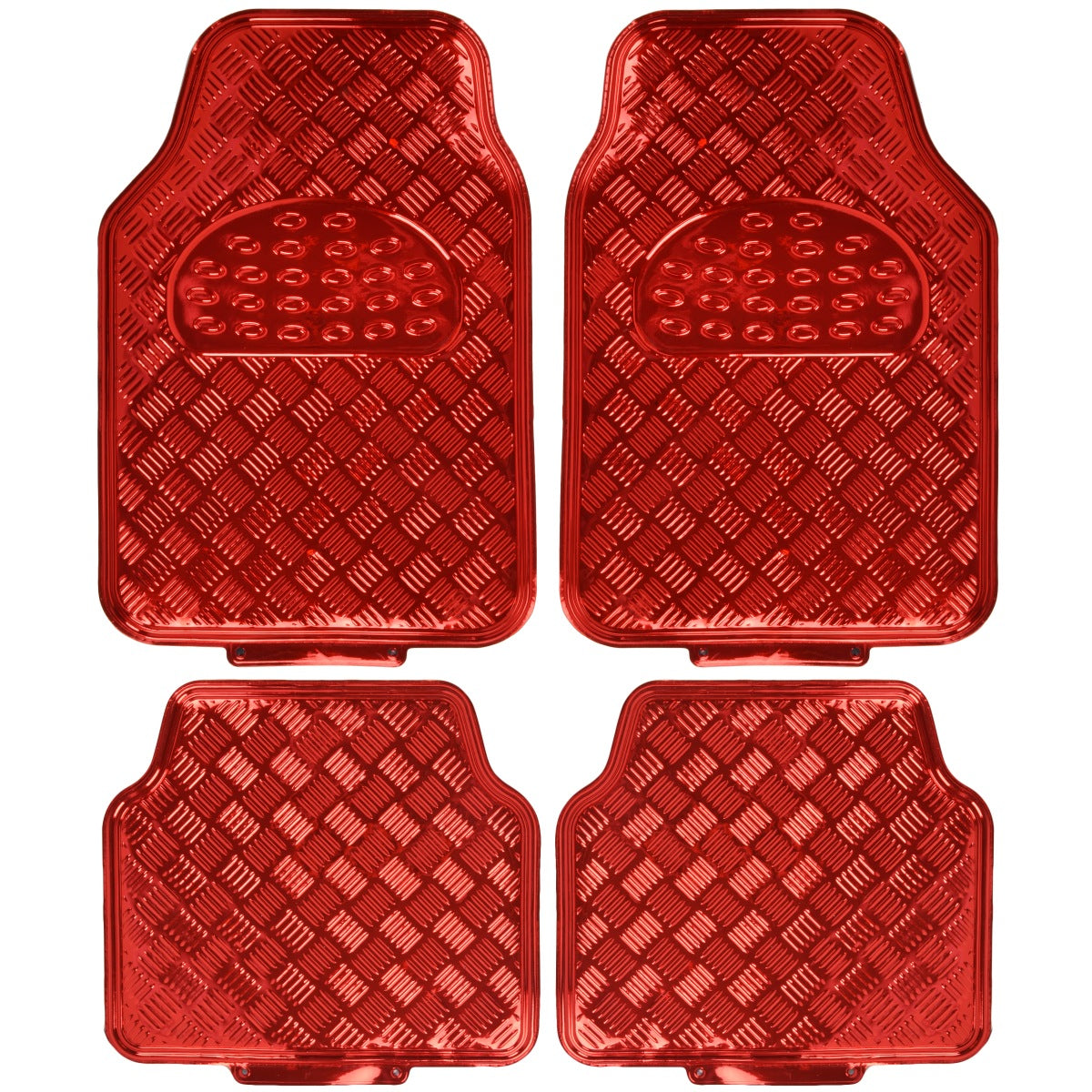 BDK 4-Piece Translucent Centered Cushioned Grip Pad Vorderbodenmatten und Hinterbodenmatten - Heavy Duty, All Weather