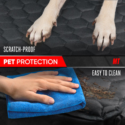 Motor Trend Dog Car Seat Cover für den Rücksitz - Wasserdichte, rutschfeste kratzfeste Rücksitz-Haustierbezug für Hunde - Universal Fit Dog Zubehör für Autos, LKW, SUV & Vans - Schwarz