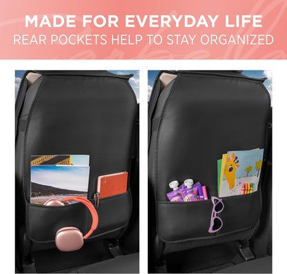 BlingStitchTM Car Seat Covers für Vordersitze - Luxuriöse vegane Ledersitzbezüge für Autos mit schwarzen Bling-Kristallen, Premium Automotive Seat Covers für SUV, Trucks, Car Bling Luxury