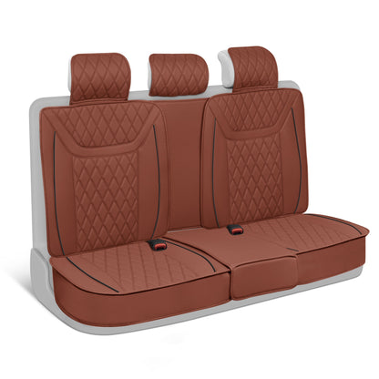 MotorBox 7-Piece Ranch Edition Premium Faux Leather Diamond Stitched Cushion Rücksitzbezüge