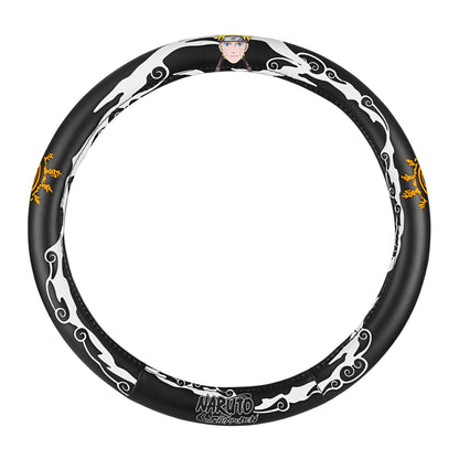 Naruto Shippuden Car Lenkrad Abdeckung, 15 Zoll Anime Lenkrad Abdeckung, gepolsterte Soft Comfortable Cover Anime Car Zubehör für Männer Frauen, Kirigakure