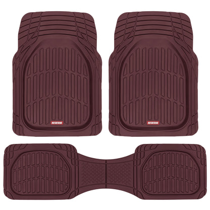 MotorTrend 3-Piece FlexTough Deep Dish Vorderbodenmatten und Hinterbodenmatte - Heavy Duty, All Weather, Trimmen Sie, um zu passen
