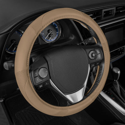 MotorTrend Soft Touch Perforierte Mikrofaser-Lenkradabdeckung (Fits 14.5' - 15.5')