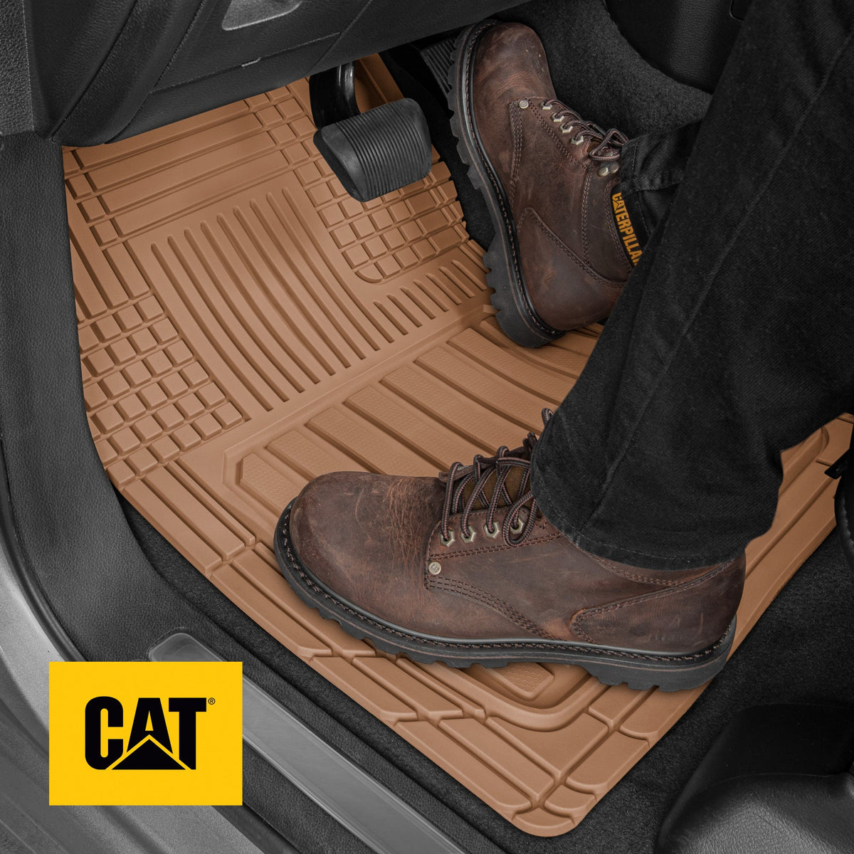 CAT 3-Stück ToughLiner Vorderbodenmatten und Hinterbodenmatten - Heavy Duty, All Weather, Trimmen, um zu passen