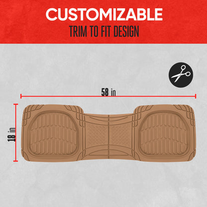 MotorTrend PRO920 Deep Dish Rear Floor Matts - Heavy Duty, All Weather, Trimm to Fit