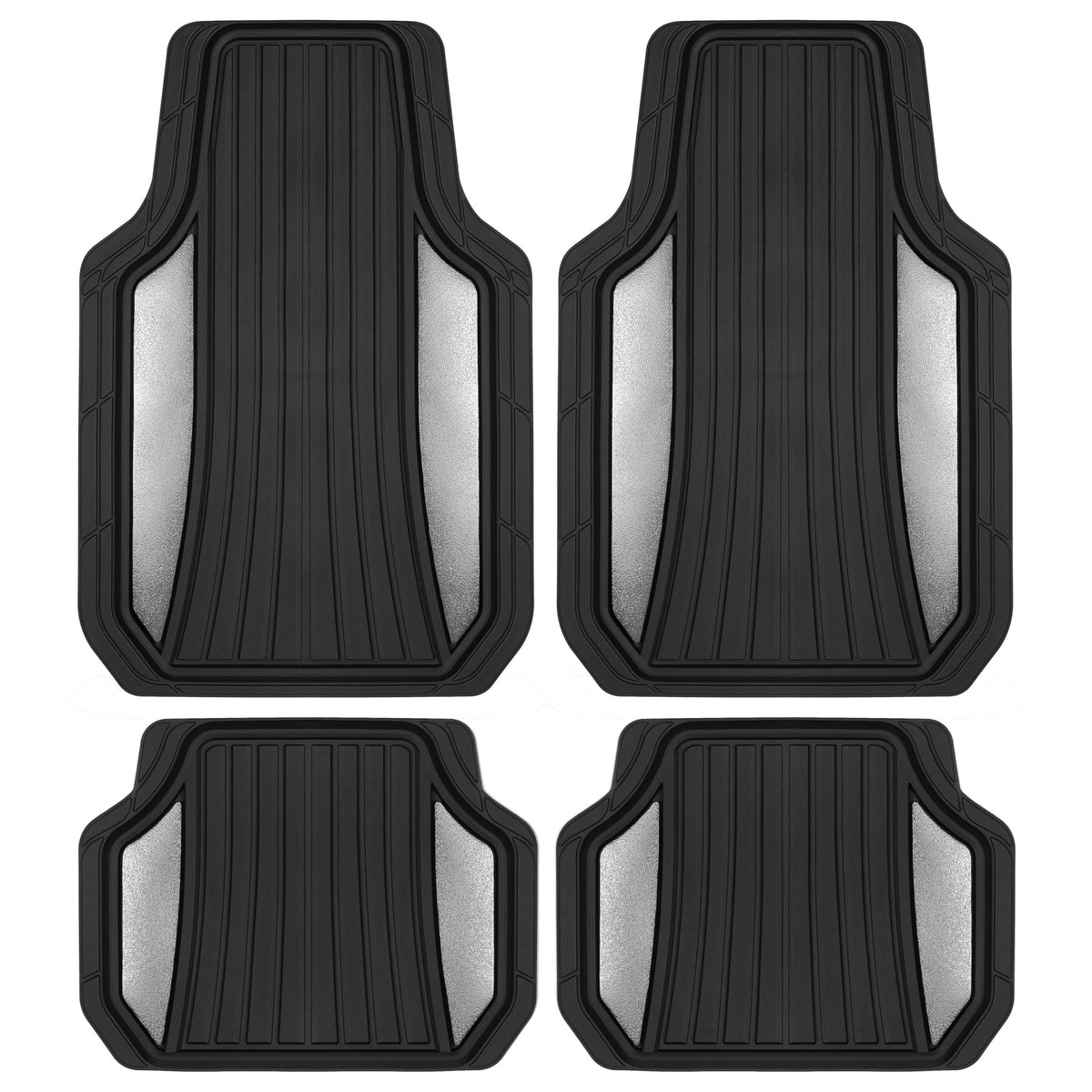 MotorTrend 4-Piece Shield Zwei-Tone Gloss Vorderbodenmatten und Hinterbodenmatten - Heavy Duty, All Weather, Trimmen Sie, um zu passen