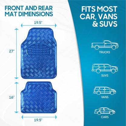 BDK 4-Piece Translucent Centered Cushioned Grip Pad Vorderbodenmatten und Hinterbodenmatten - Heavy Duty, All Weather