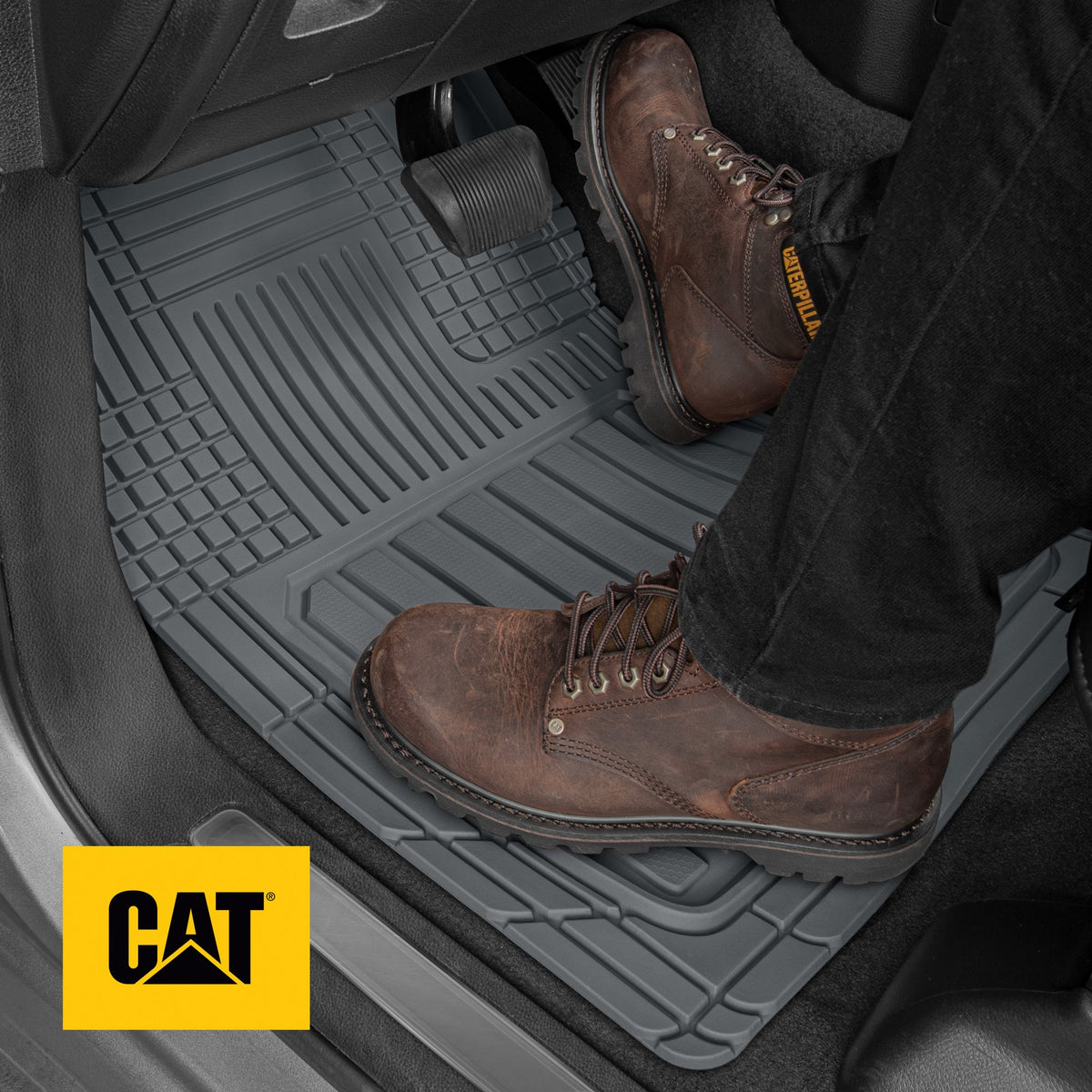 CAT 3-Stück ToughLiner Vorderbodenmatten und Hinterbodenmatten - Heavy Duty, All Weather, Trimmen, um zu passen