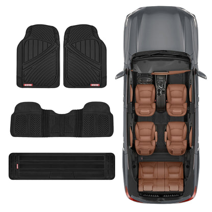 MotorTrend 4-Piece 3-Rows Extra-High Ridgeline Vorderbodenmatten, Mittelbodenmatte und Hinterbodenmatte