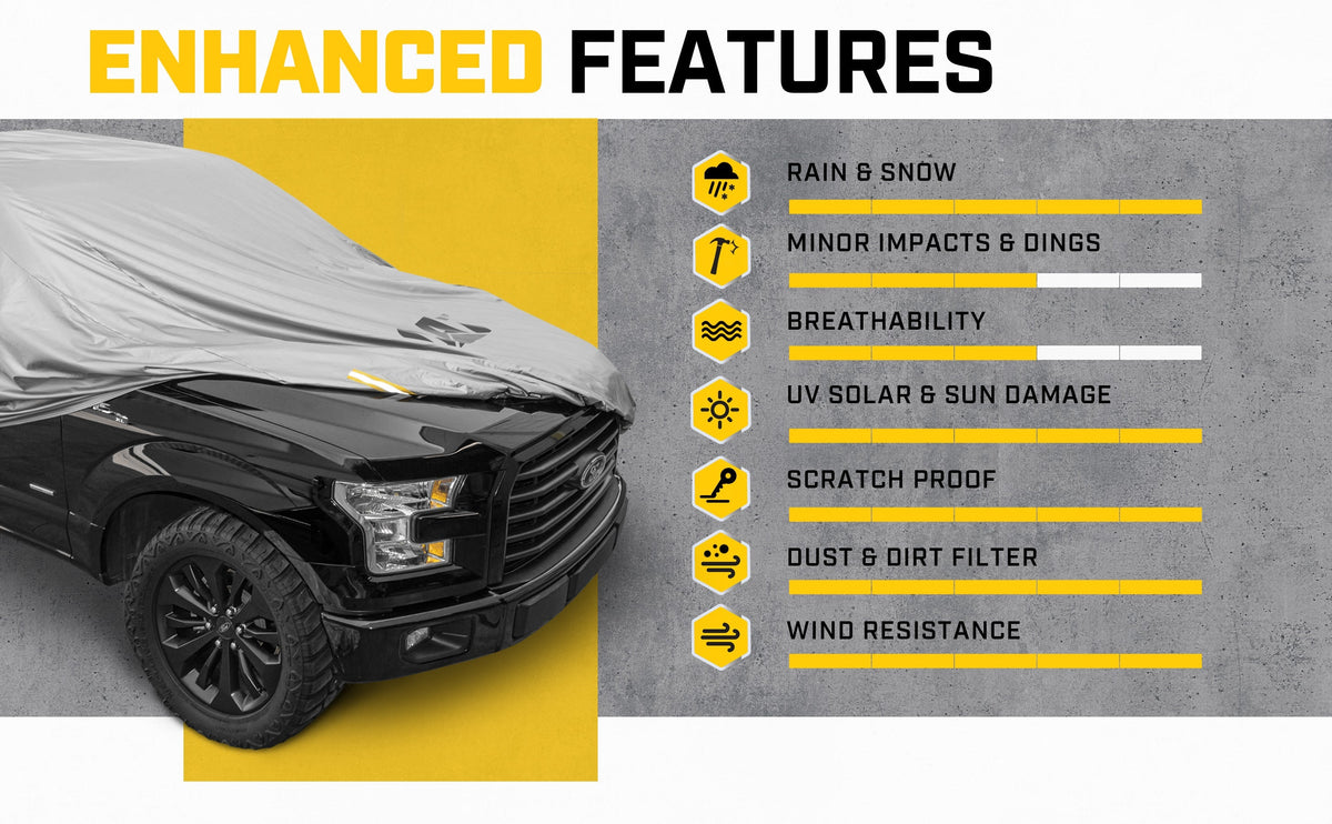 CAT Workforce Vehicle Cover für Pickup Trucks mit Sicherheits-Reflektionsstreifen - Heavy Duty, All Weather, All Seasons