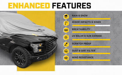 CAT Workforce Vehicle Cover für Pickup Trucks mit Sicherheits-Reflektionsstreifen - Heavy Duty, All Weather, All Seasons
