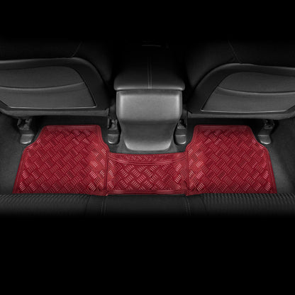 BDK 3-Stück Transluzente Metallic-Look Front Floor Mat und Hinterboden Mat - Heavy Duty, All Weather