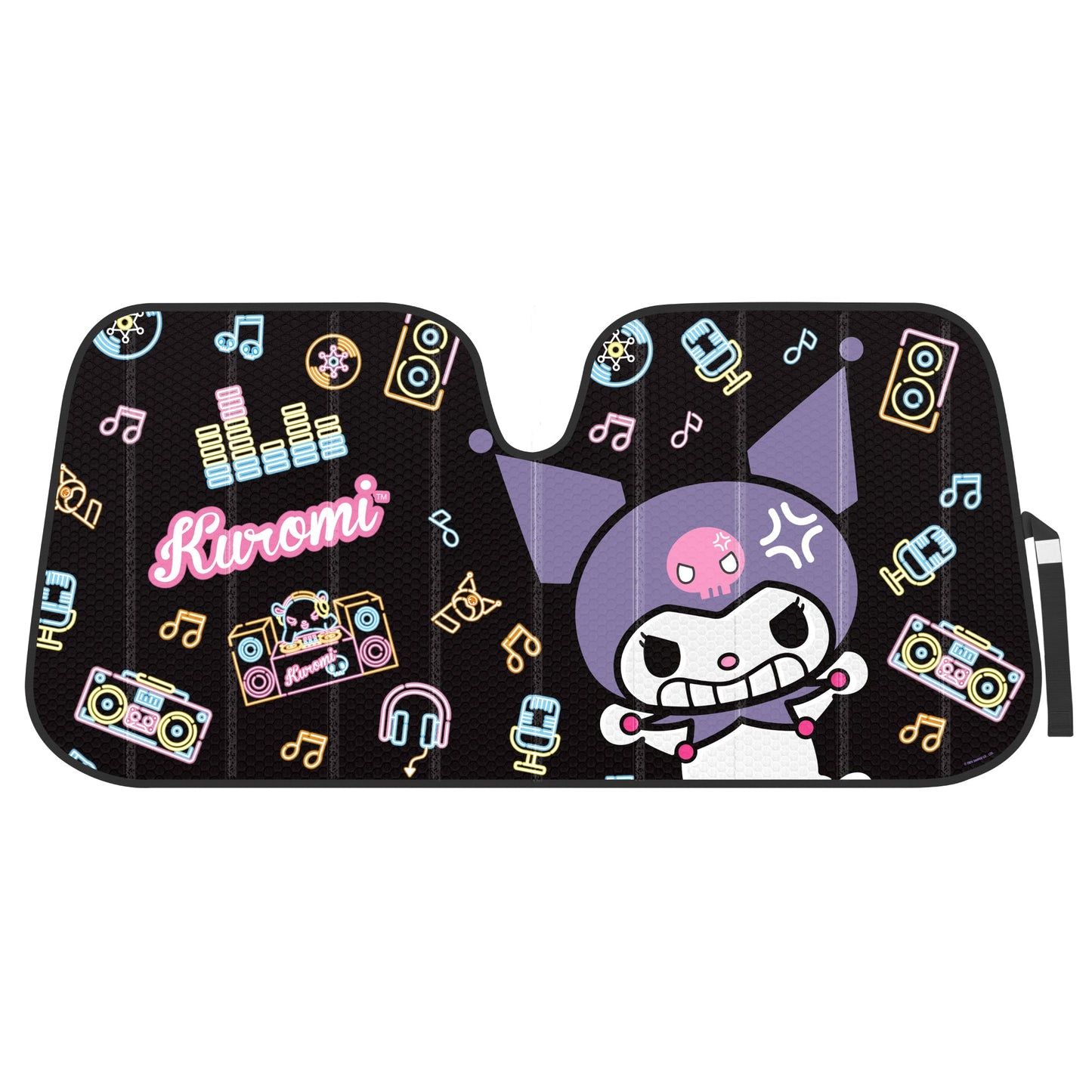 Carbella Sanrio Kuromi Neon Party Front Windschutzscheibe Sonnenschirm (58' x 28')