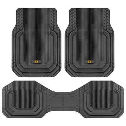 Cat® ToughLinerTM Universal Car Floor Matts für LKW SUV Limousine - Heavy Duty Trim für alle Wetterschutz - Flexible Gummiboden Liners - Front Rear Black Automotive Mats