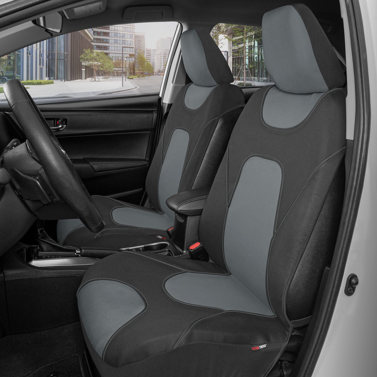 MotorTrend 2-Pack AquaShield Wasserdicht Zwei-Tone Neopren-Vordersitzabdeckungen