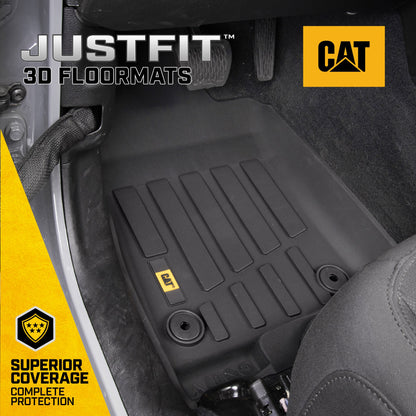 CAT 3-Stück JustFit 3D Bodeneinlagematten für Jeep Wrangler 4WD (2018 - 2026) - All Weather, Heavy Duty, Custom Fit