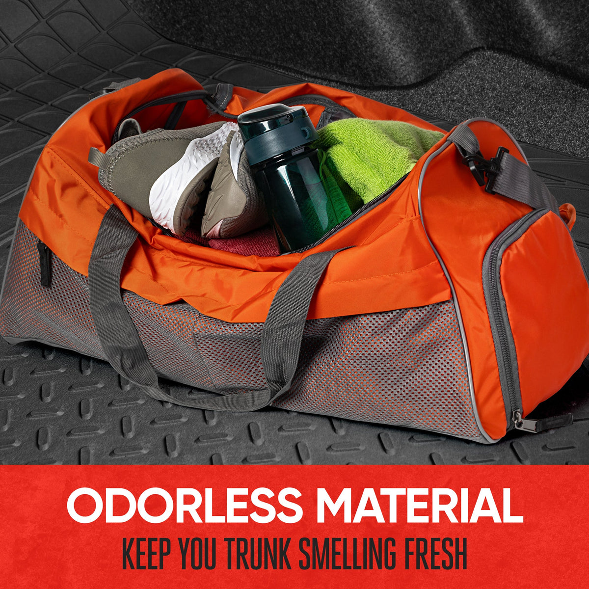 Motor Trend Heavy Duty Utility Cargo Liner Bodenmatten für Auto-Truck-SUV, Universal Trimmable to Fit, Faltbar, Cargo & Trunk All Weather Protection (Mehrere Farben)