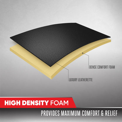 Motor Trend Hex Lederette Sitzbezüge - Universal Fit Front Seat Protector für Autos, LKW, SUVs - Premium Interior Protection, Einfach zu installierendes Auto Upgrade, Black & Red Car Seat Cover