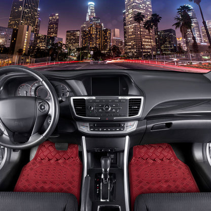 BDK 3-Stück Transluzente Metallic-Look Front Floor Mat und Hinterboden Mat - Heavy Duty, All Weather