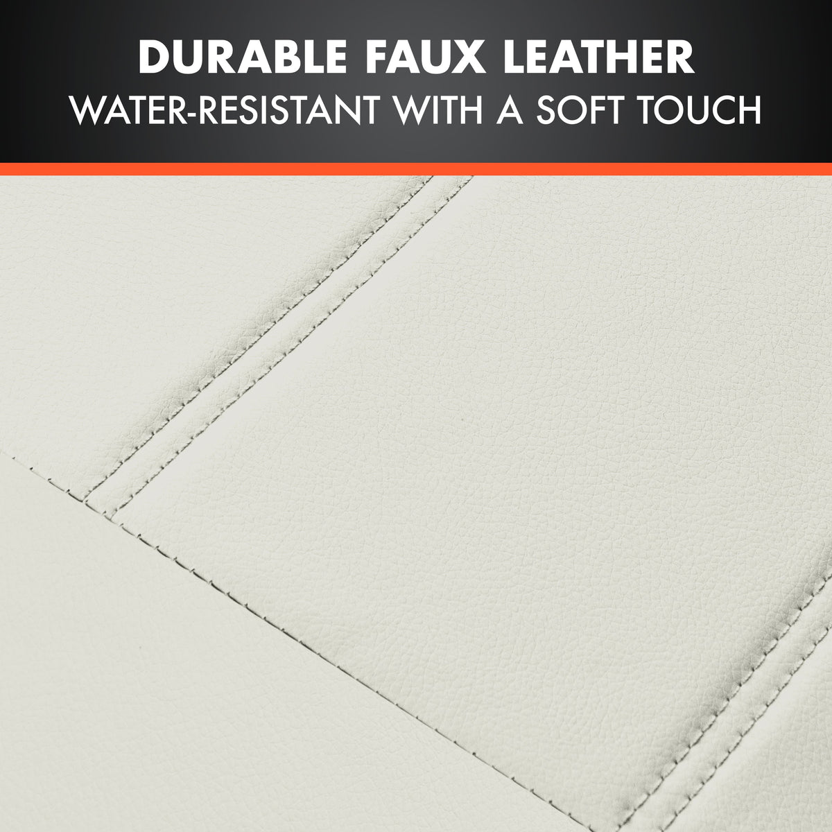 BDK 9-Piece White Leather Car Seat Cover Full Set, Vordersitz- und Hintersitzbank-Abdeckung, Universal Fit Car Seat Covers für PKW SUVs Vans, Komplette Vollabdeckung Schutz für Fahrzeuge