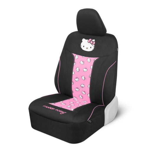 Hello Kitty Car Seat Cover - Niedliche und langlebige Pink Vordersitzbezug, Adorable Hello Kitty Design, Komfortable und lang anhaltende Polyester, Autozubehör Geschenk Hello Kitty Zubehör 1pc Schwarz / Pink