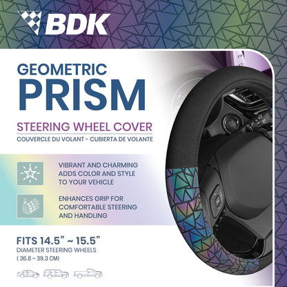BDK Geometrische Prismen Sparkle Lenkradabdeckung (Fits 14.5' - 15.5')