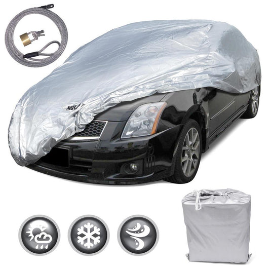 MotorTrend Single Poly All Weather Wasserdichte Fahrzeugabdeckung für Autos, SUVs, LKWs, Vans