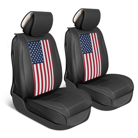 MotorBox American Flag Seat Abdeckungen für LKW, Autos und SUV - Napa Leder US Car Seat Abdeckungen American Flag Truck Zubehör - Car Seat Abdeckung Patriotic American Flag Car Zubehör Autositz Protektor